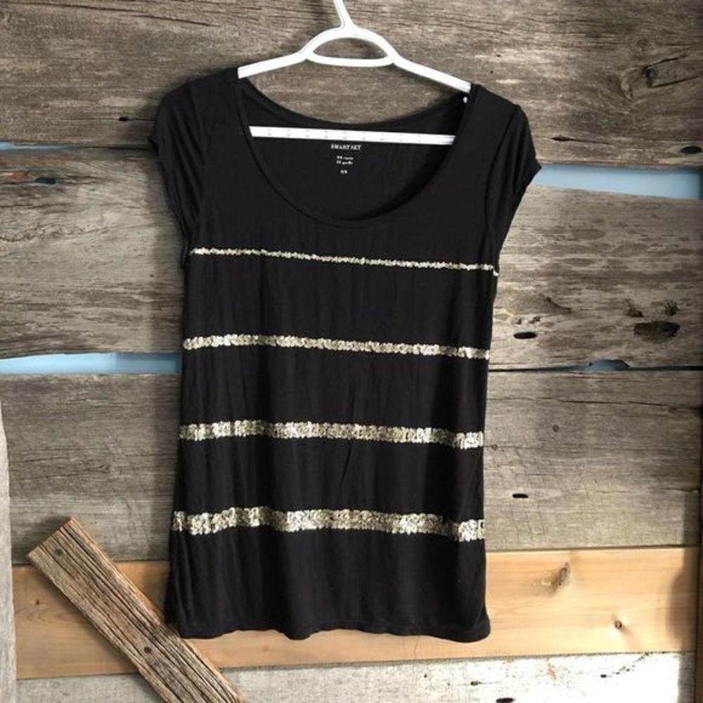 SMART Set sequin stripe top size Small